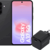 Samsung Galaxy A37 128GB Zwart 5G EE + BlueBuilt Oplader met Usb C Poort 45W Zwart