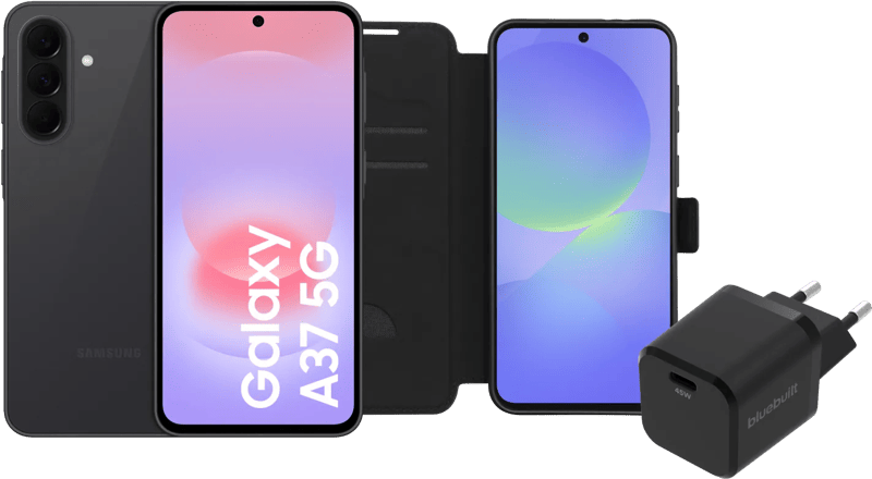 Samsung Galaxy A37 256GB Zwart 5G + Basis Accessoirepakket