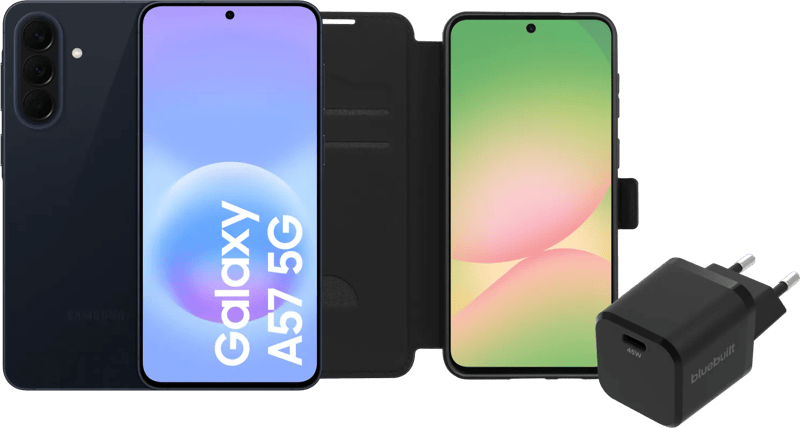 Samsung Galaxy A57 128GB Donkerblauw 5G + Basis Accessoirepakket