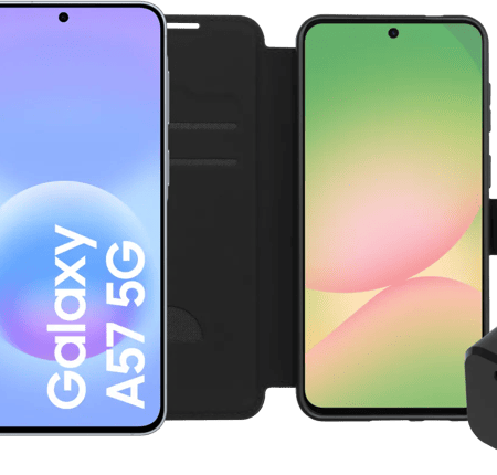 Samsung Galaxy A57 128GB Lichtblauw 5G + Basis Accessoirepakket