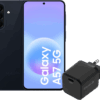 Samsung Galaxy A57 256GB Donkerblauw 5G + BlueBuilt Oplader met Usb C Poort 45W Zwart