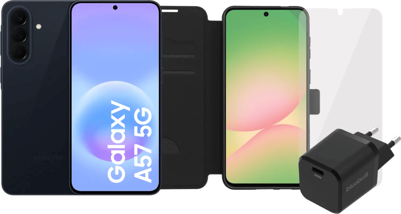Samsung Galaxy A57 256GB Donkerblauw 5G + Compleet Accessoirepakket