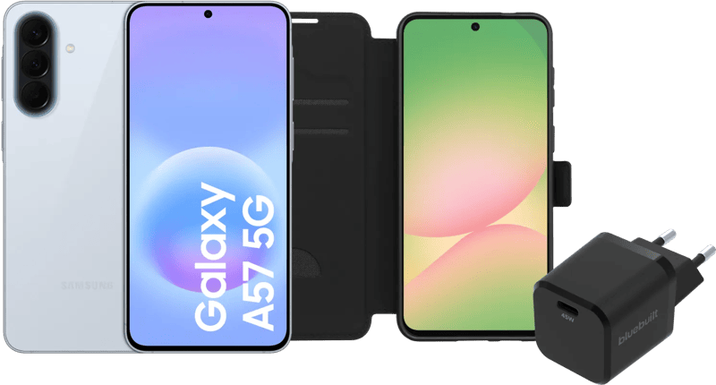 Samsung Galaxy A57 256GB Lichtblauw 5G + Basis Accessoirepakket