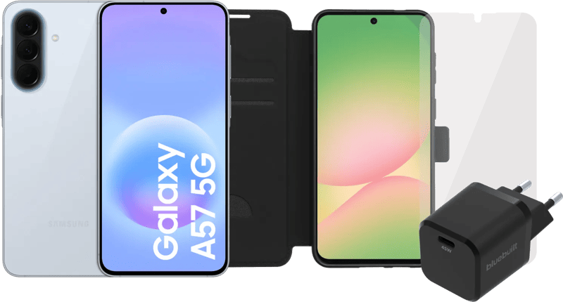 Samsung Galaxy A57 256GB Lichtblauw 5G + Compleet Accessoirepakket