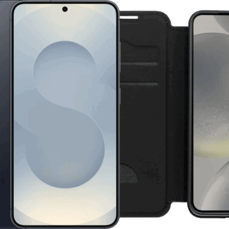 Samsung Galaxy S25 128GB Zilver 5G + BlueBuilt Book Case Zwart