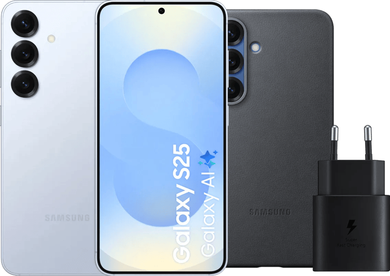 Samsung Galaxy S25 256GB Lichtblauw 5G + Accessoirepakket