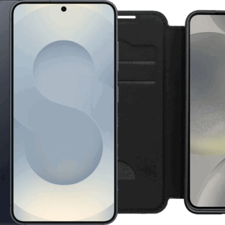 Samsung Galaxy S25 256GB Zilver 5G + BlueBuilt Book Case Zwart