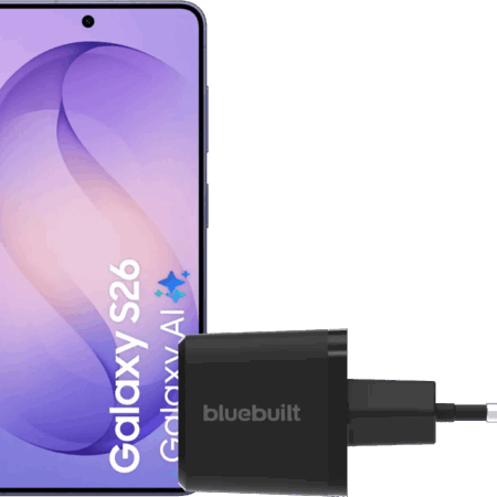 Samsung Galaxy S26 256GB Donkerblauw 5G + BlueBuilt Oplader 65 Watt Zwart