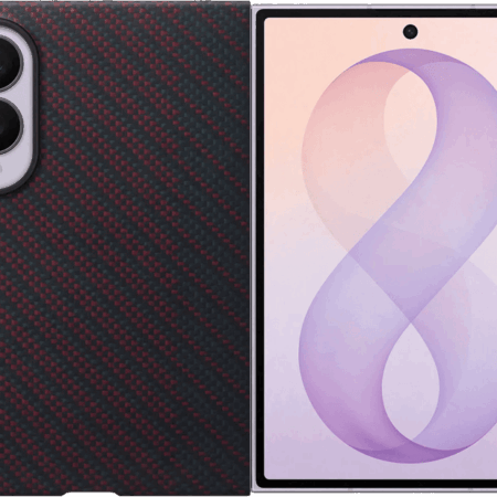 Samsung Galaxy Z Fold 8 Carbon Back Cover met Magneet Rood