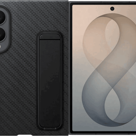 Samsung Galaxy Z Fold 8 Standing Grip Back Cover met Magneet Zwart
