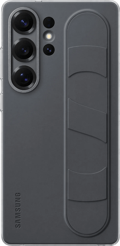 Samsung S25 Ultra Standing Grip Back Cover Zwart