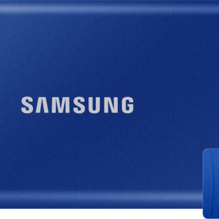 Samsung T7 Portable SSD 2TB Blauw + Samsung MicroSDXC T7 128GB 170MB/s