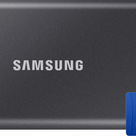 Samsung T7 Portable SSD 2TB Grijs + Samsung MicroSDXC T7 128GB 170MB/s