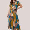 Scarlett Print Top Petrol / Multi