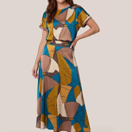 Scarlett Print Top Petrol / Multi