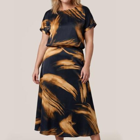 Scarlett Print Top Zwart / Goud Maxi