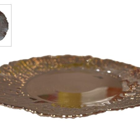 Schaal Tira bloem bruin glas