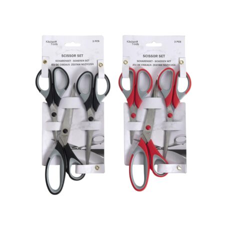 Scharenset 3-delig rood/zwart | Kitchen Tools