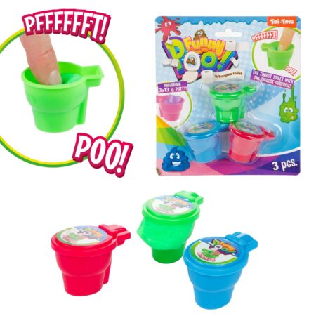 Scheetputty in mini toilet 3st op kaart | Toi-Toys