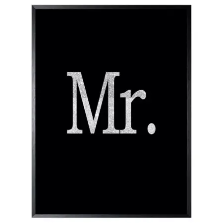 Schilderij 32x42cm Mr. print silver