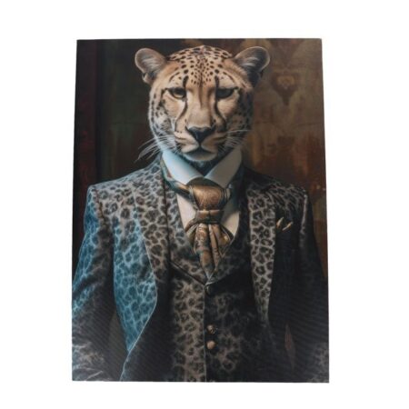 Schilderij Gentlemen Panter zwart canvas/hout