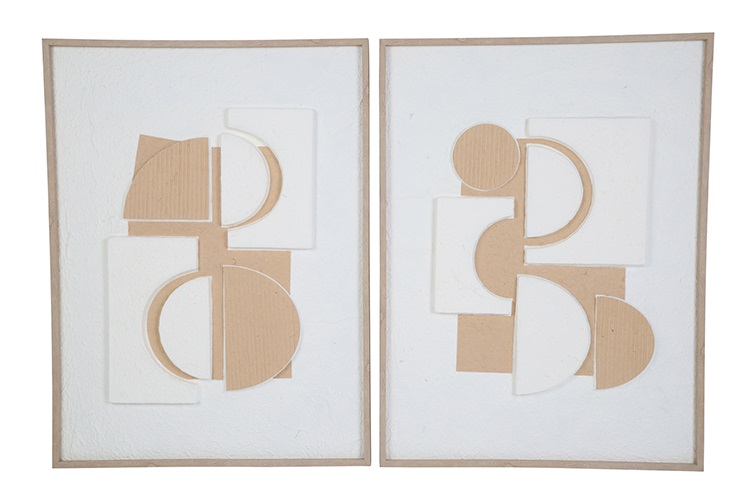 Schilderij rechthoek Pattern creme/bruin