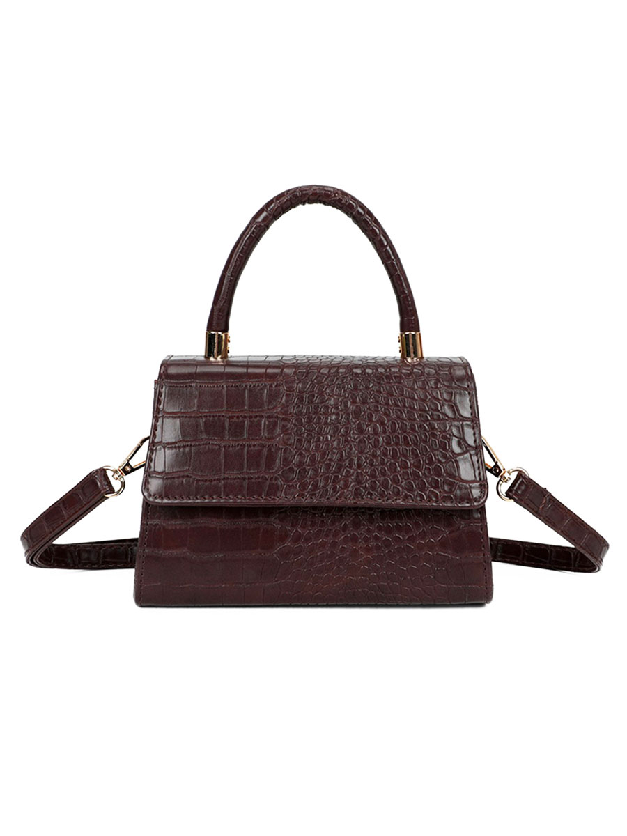 Schoudertas Judy Croco Bruin