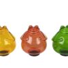Sculptuur Kikker L geel/groen/oranje 3 assorti glas