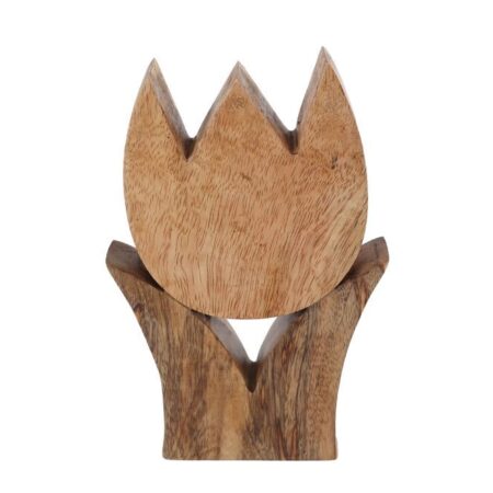 Sculptuur Tulp'' L naturel mango