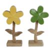 Sculptuur bloem Margriet L geel/groen a2 mango 22x9x5cm