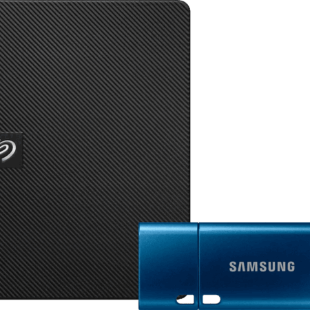 Seagate Expansion Portable 1TB + Samsung USB-C Flash Drive 128GB