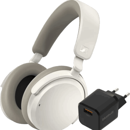 Sennheiser Accentum Wireless Wit + BlueBuilt Quick Charge Oplader Usb A Poort 18W Zwart