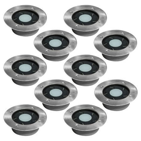 Set 10 Stuks Puck Grondspot Solar LED