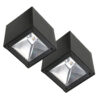 Set 2 Stuks LED Solar Cube Wandlamp Zwart Vierkant