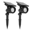 Set 2 Stuks LED Solar Tuinspot Zwart