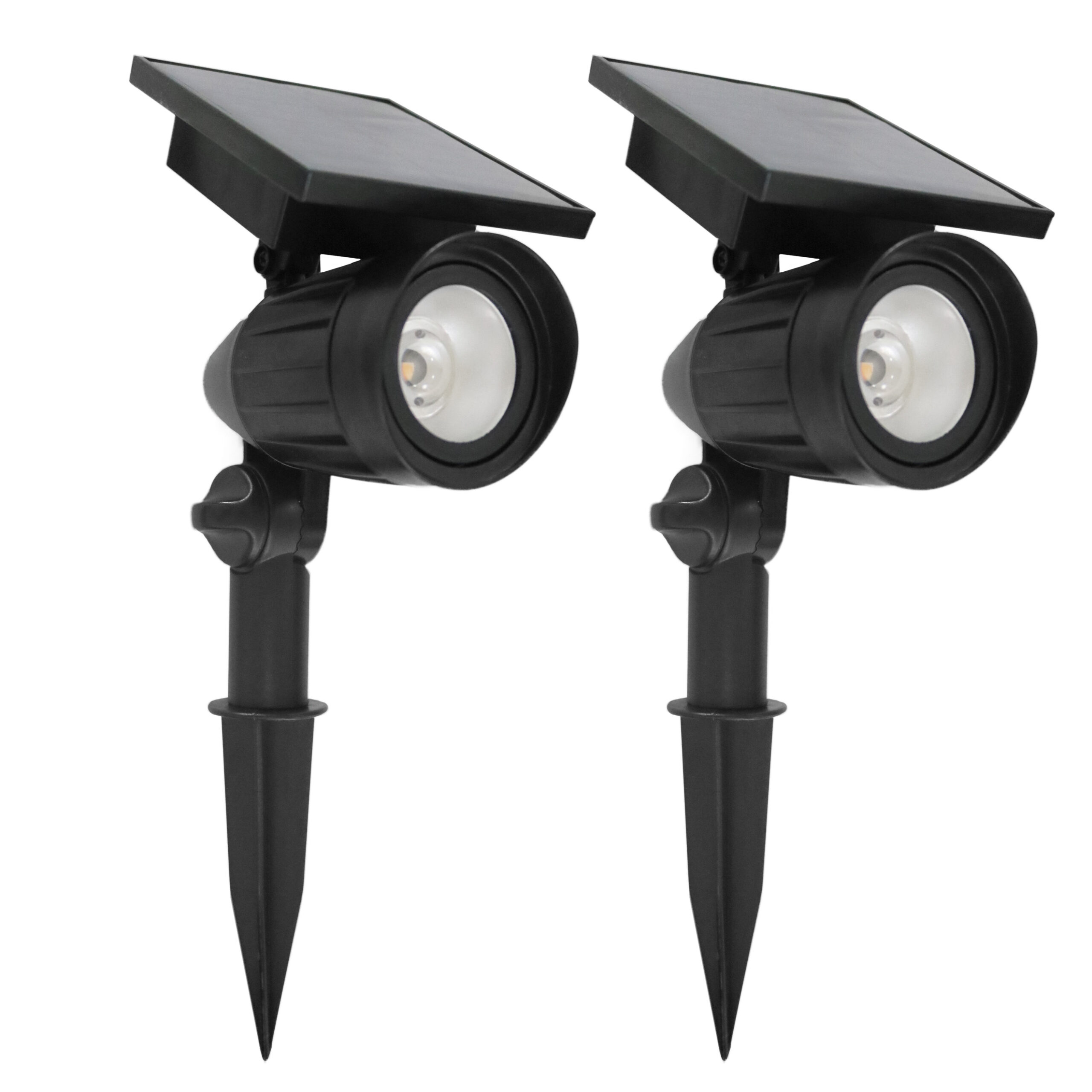 Set 2 Stuks LED Solar Tuinspot Zwart