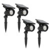 Set 4 Stuks LED Solar Tuinspot Zwart