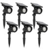 Set 6 Stuks LED Solar Tuinspot Zwart