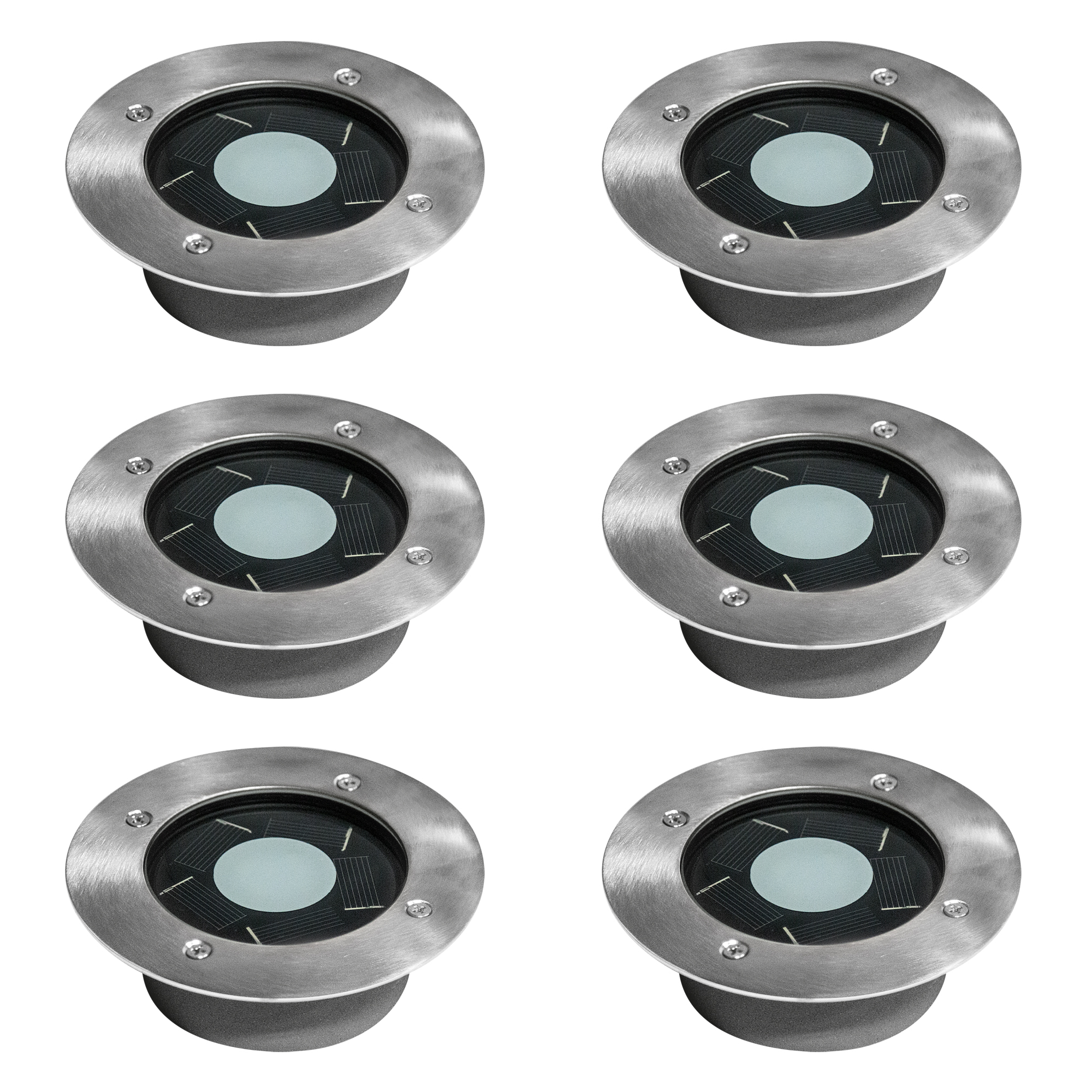 Set 6 Stuks Puck Grondspot Solar LED