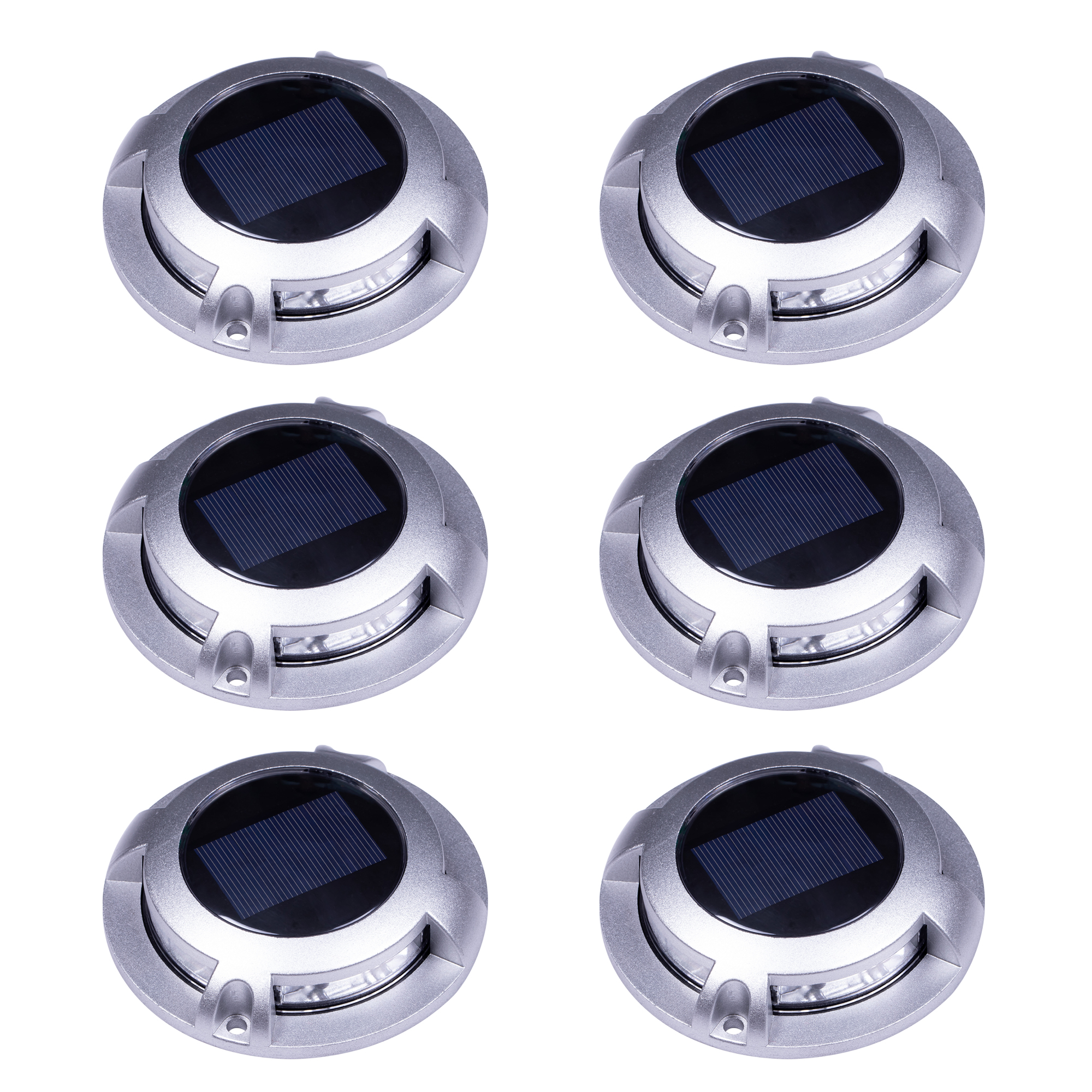 Set 6 Stuks Solar Decklight RVS