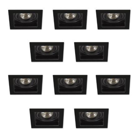 Set Axl inbouwspots 10 stuks zwart