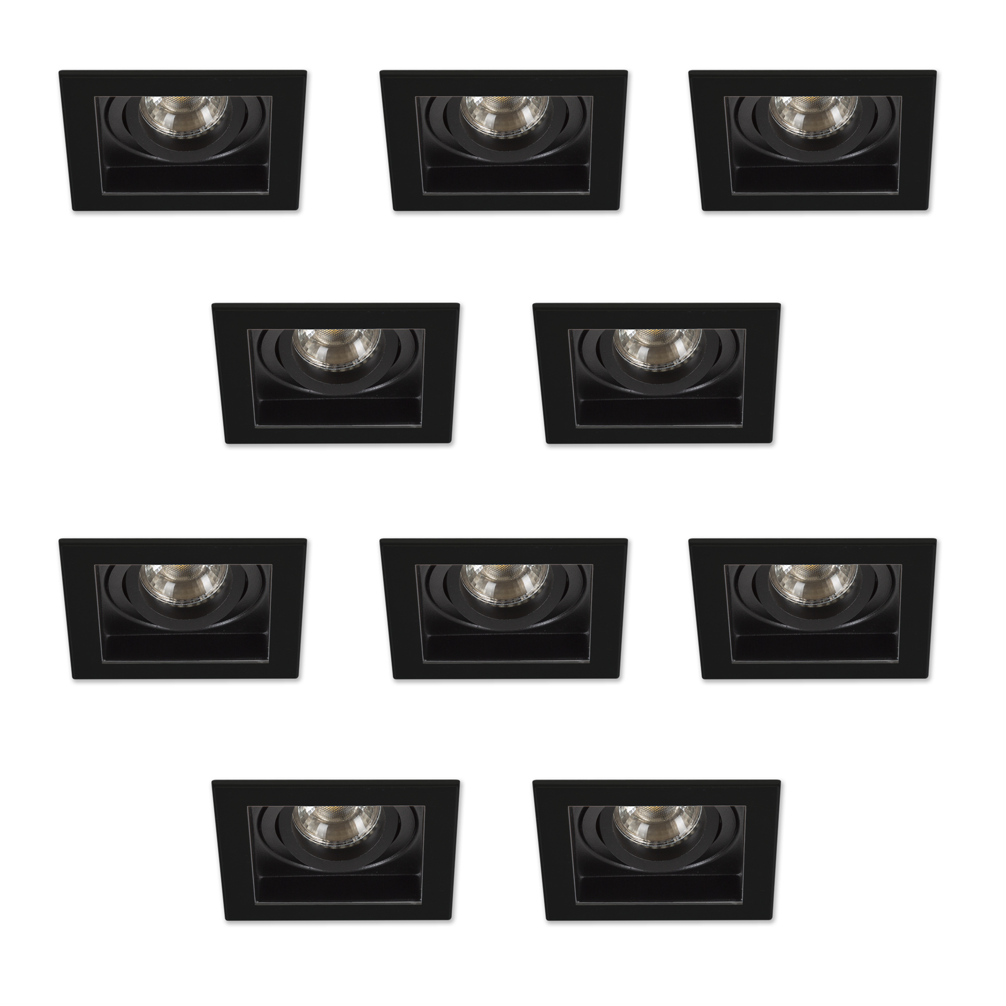 Set Axl inbouwspots 10 stuks zwart
