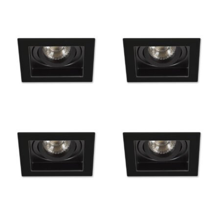 Set Axl inbouwspots 4 stuks zwart