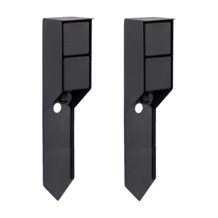 Set van 2 Buitenstopcontact Double Spike Tuinstopcontact Zwart
