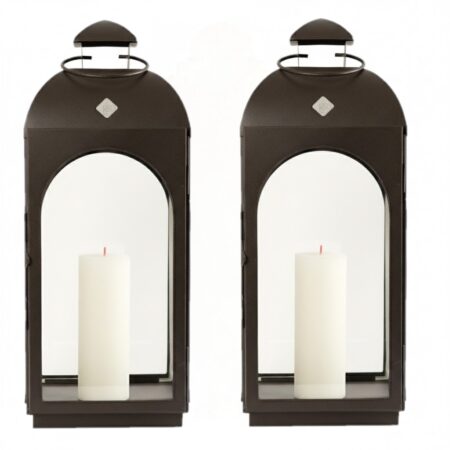 Set van 2 Capri Windlicht Antraciet Medium