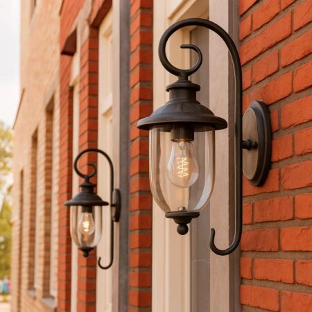 Set van 2 Elzas Muurlamp Rustiek Bruin