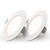 Set van 2 Georgia LED Inbouwspots - 3W 300lm - Rond - 4000K - Ø100 mm - IP20 - Wit | HOFTRONIC