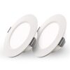 Set van 2 Georgia LED Inbouwspots - 3W 300lm - Rond - 6500K - Ø100 mm - IP20 - Wit | HOFTRONIC