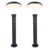 Set van 2 Layton solar sokkellampen - 3000K Warm wit - 900 lumen - 6-12 uur brandtijd - Tuinlantaarn - Padverlichting - IP65 waterdicht | HOFTRONIC