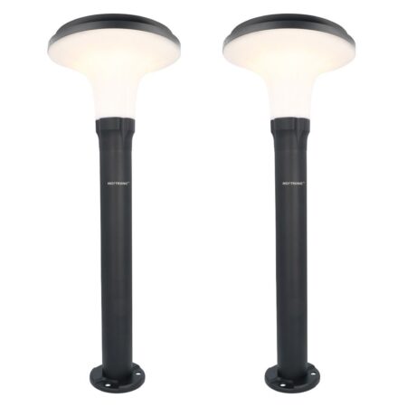 Set van 2 Layton solar sokkellampen - 3000K Warm wit - 900 lumen - 6-12 uur brandtijd - Tuinlantaarn - Padverlichting - IP65 waterdicht | HOFTRONIC